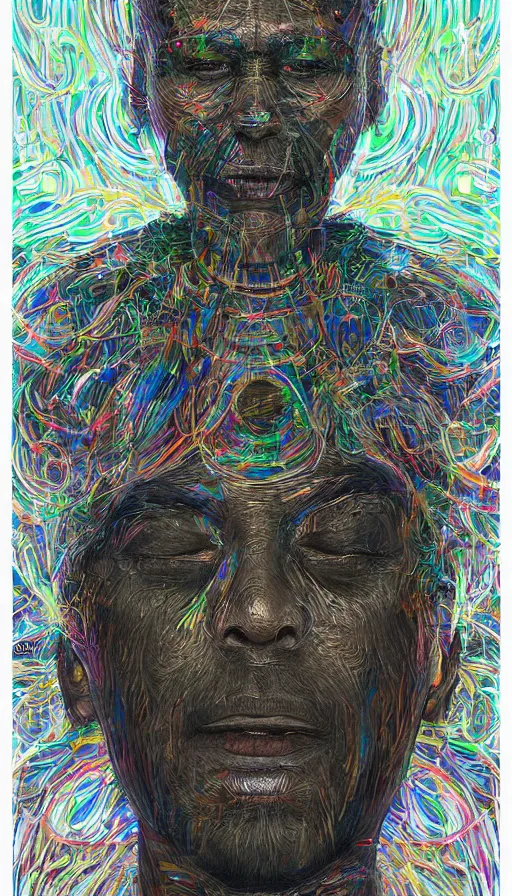 Prompt: portrait of a digital shaman, by andre francois