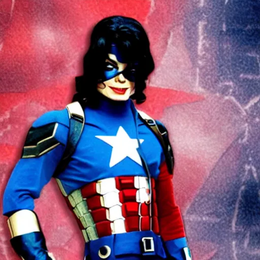 Prompt: michael jackson as captain america