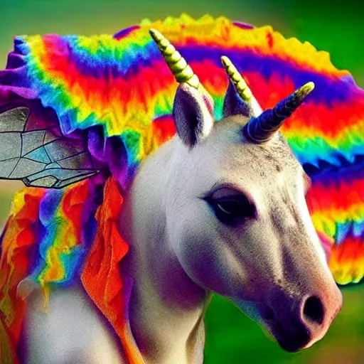 Image similar to photo of a hybrid between a bee and a unicorn
