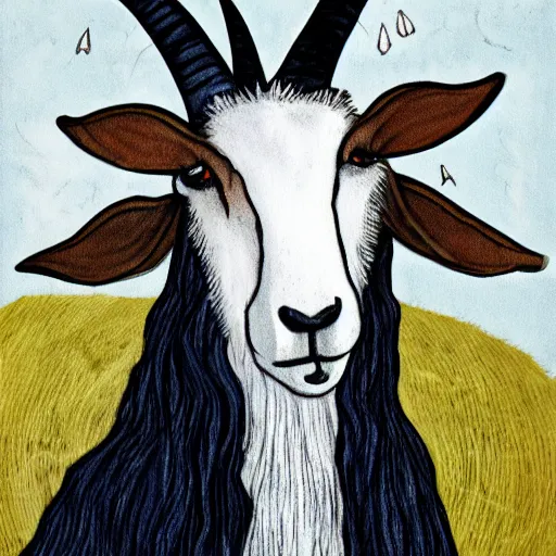 Image similar to a witch as a goat