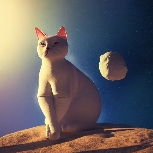 Image similar to cat in spacesuit in open space, iltra realistic, octane render