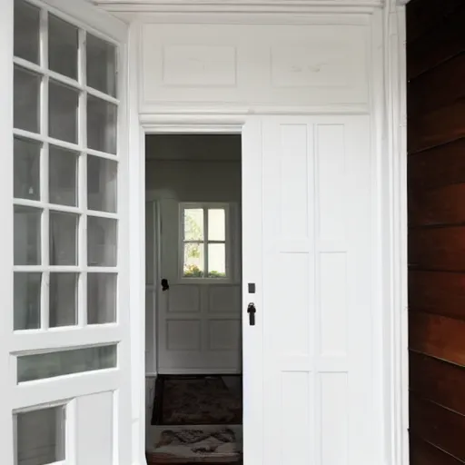 Image similar to A white door designed to be extremely uncomfortable