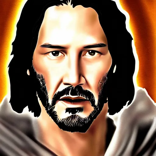 Image similar to Keanu reeves As Jesus Christ digital art