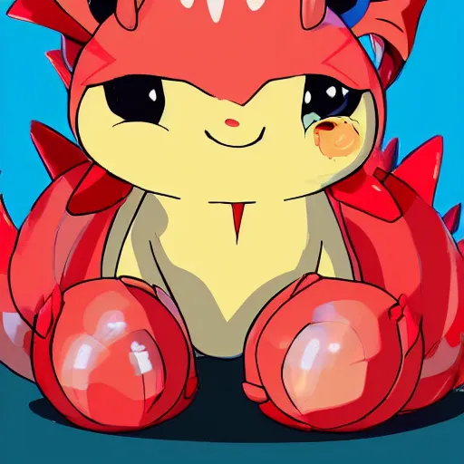 Dragon Fire Type Pokemon Kawaii Chibi Graphic · Creative Fabrica