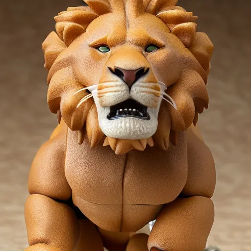 Prompt: a nendoroid lion, side view, full body, 4 k, highly detailed, subject centered, uncropped, studio photography, artstation trending