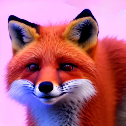 Image similar to portrait of the cutest red fox ever, fluffy, photorealistic, soft lighting, unreal engine