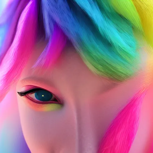 Prompt: aesthetic realistic 8 k rainbow pink gnome unicorn