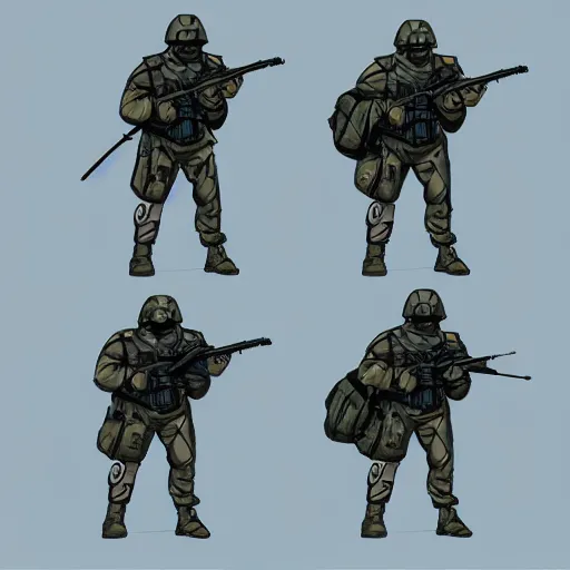 Prompt: sketches concept art standard tactial soldier lightweight nano googles headgear military modern future era variants digital outline