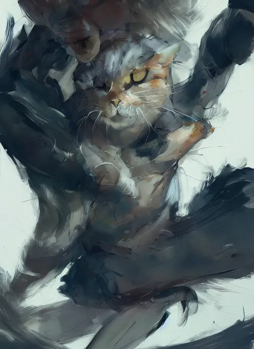 Prompt: semi reallistic gouache gesture painting, by yoshitaka amano, by ruan jia, by Conrad roset, by dofus online artists, detailed anime 3d render of cats fighting,cats, felines, meow, cats, portrait, cgsociety, artstation, rococo mechanical, Digital reality, sf5 ink style, dieselpunk atmosphere, gesture drawn