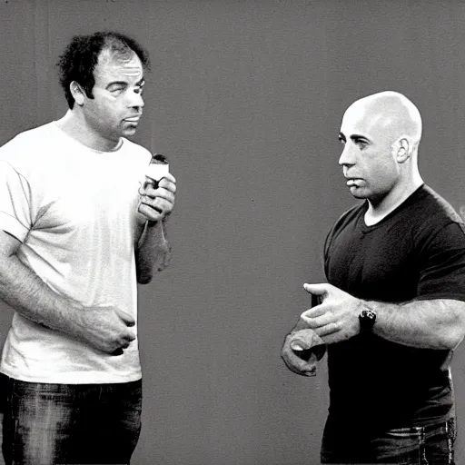 Image similar to Joe rogan interviewing , low quality, vhs quality, late 2000’s