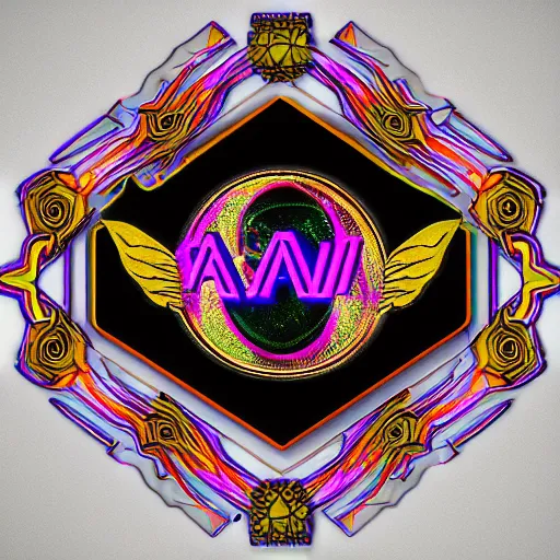 Image similar to a and w vaporwave logo, digital art, cosmic, 3 d high definition, trending on art station, photorealistic, high resolution, 8 k, octane, hyper detailed, insane details, intricate, elite, ornate, elegant trend, highly detailed and intricate, sharp focus, photography, unreal engine