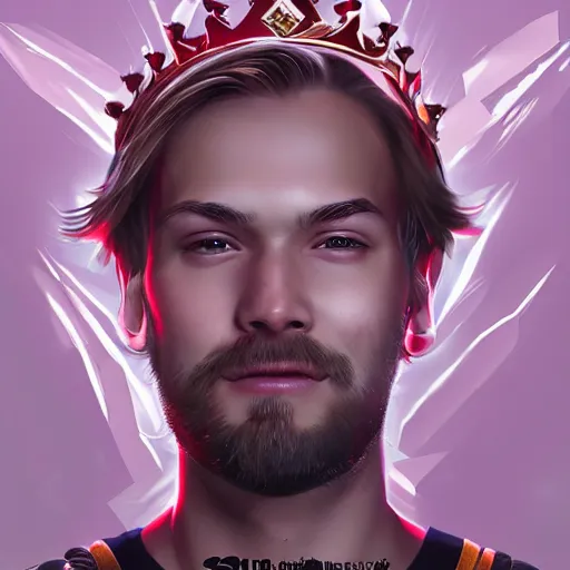 Prompt: pewdiepie as a king on his gamer throne, pewdiepie as the king of youtube, art by stanley lau, artgerm, bosslogic, rossdraws