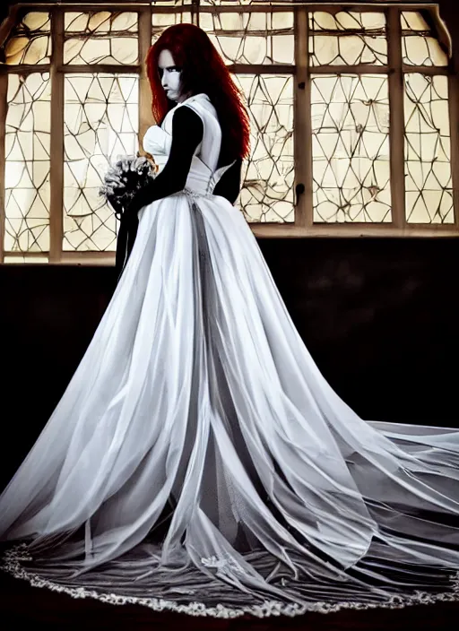 Prompt: photo of black widow in a wedding dress, symmetry, awesome exposition, very detailed, highly accurate, intricate, professional lighting diffracted lightrays, 8 k, sense of awe