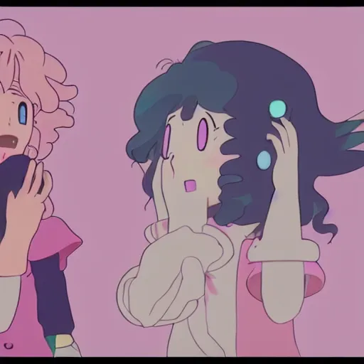 Prompt: aesthetic lo - fi pastel pink anime by ghibli and wlop and rebecca sugar, perfect faces, remastered hd