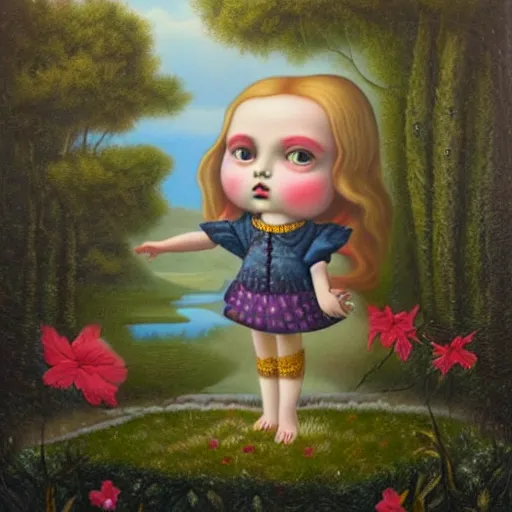 Prompt: a portrait of a character in a scenic environment by Mark Ryden