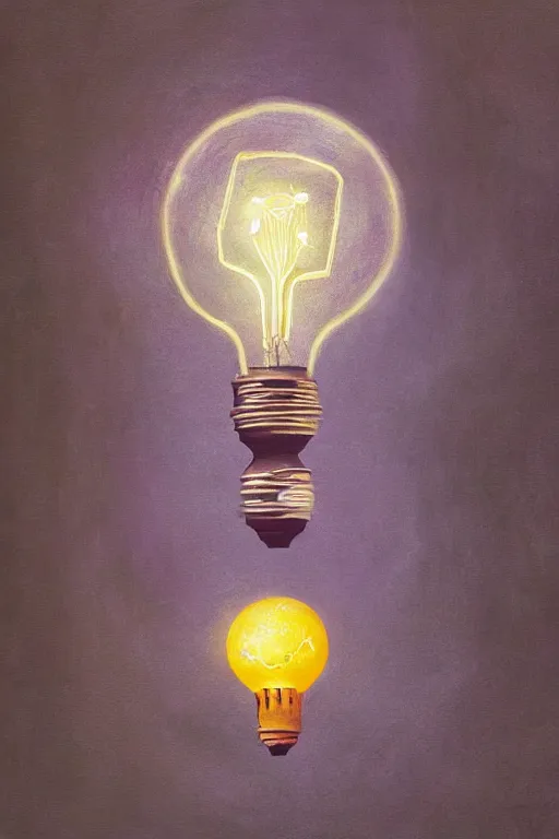 Image similar to painting of a fairy inside an upside down light bulb, kintsugi, modern fine art, fractal, intricate, elegant, highly detailed, digital photography, subsurface scattering, by wes anderson and basquiat and greg rutkowski,