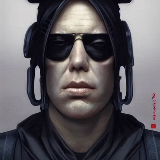 Prompt: portrait of a Alex Jones dressed as Neo from The Matrix, matte painting of Orwellian dystopia, by Antonio Caparo and tyler edlin and Greg Rutkowksi, tonalism, concept art, gothpunk illustration, detailed, UHD, photorealistic, trending on artstation