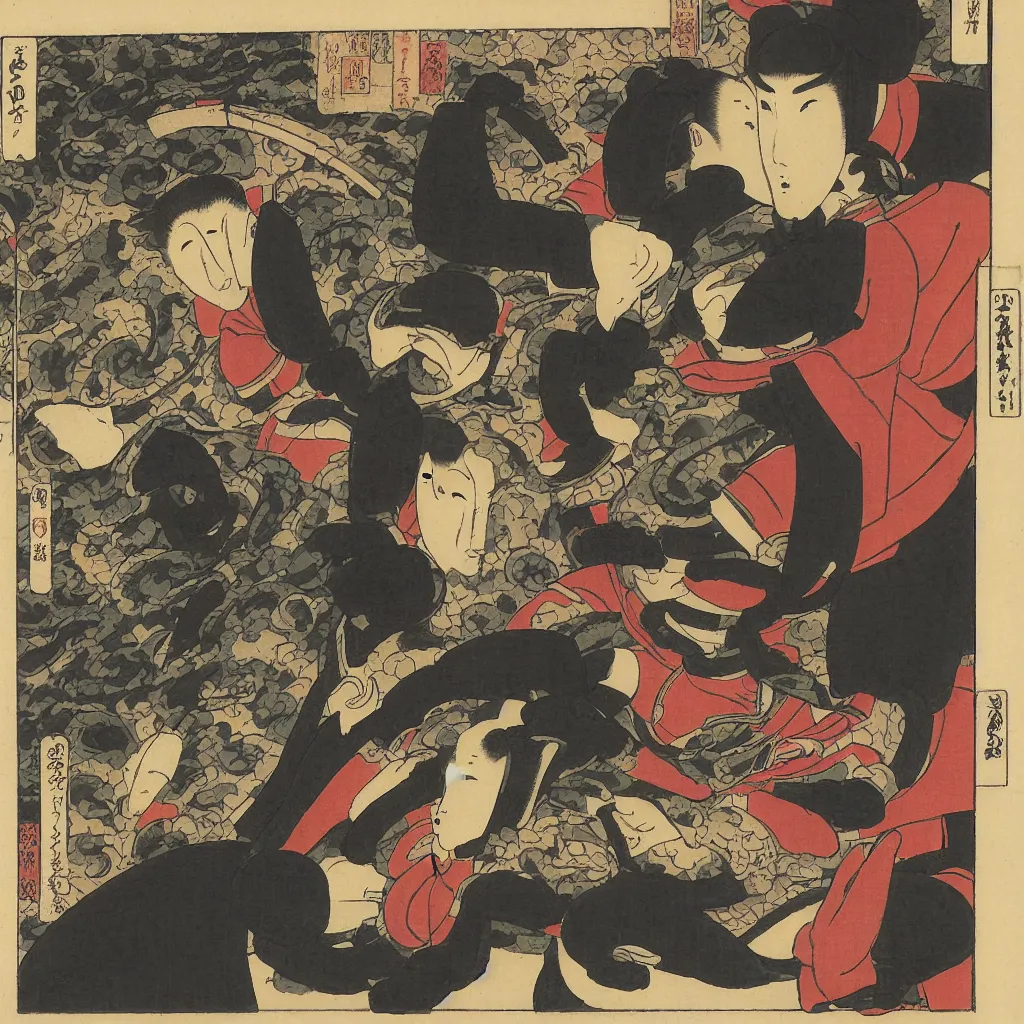 Prompt: Robots, Ukiyo-e by Utagawa Kuniyoshi