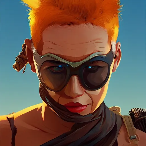 Image similar to face icon stylized minimalist mad max : fury road, loftis, cory behance hd by jesper ejsing, by rhads, makoto shinkai and lois van baarle, ilya kuvshinov, rossdraws global illumination