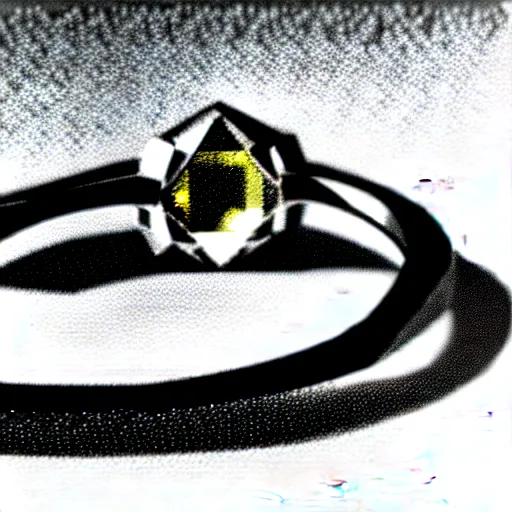 Prompt: graphite sketch of engagement ring with two smaller diamonds outside and one bigger diamond in the middle, realistic, hyper detailed, concept art, victorian, multiple angles