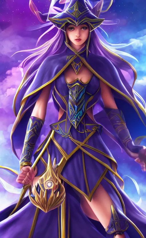 Image similar to beautiful dark magician girl, full body, mystical, ultra detailed, 4 k,