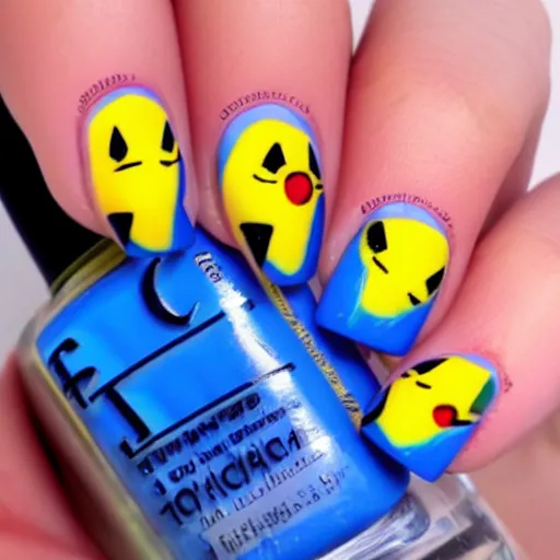 Image similar to pikachu, nail art