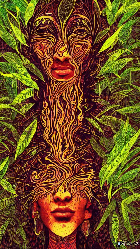 Image similar to the ayahuasca spirit, by pascal blanche