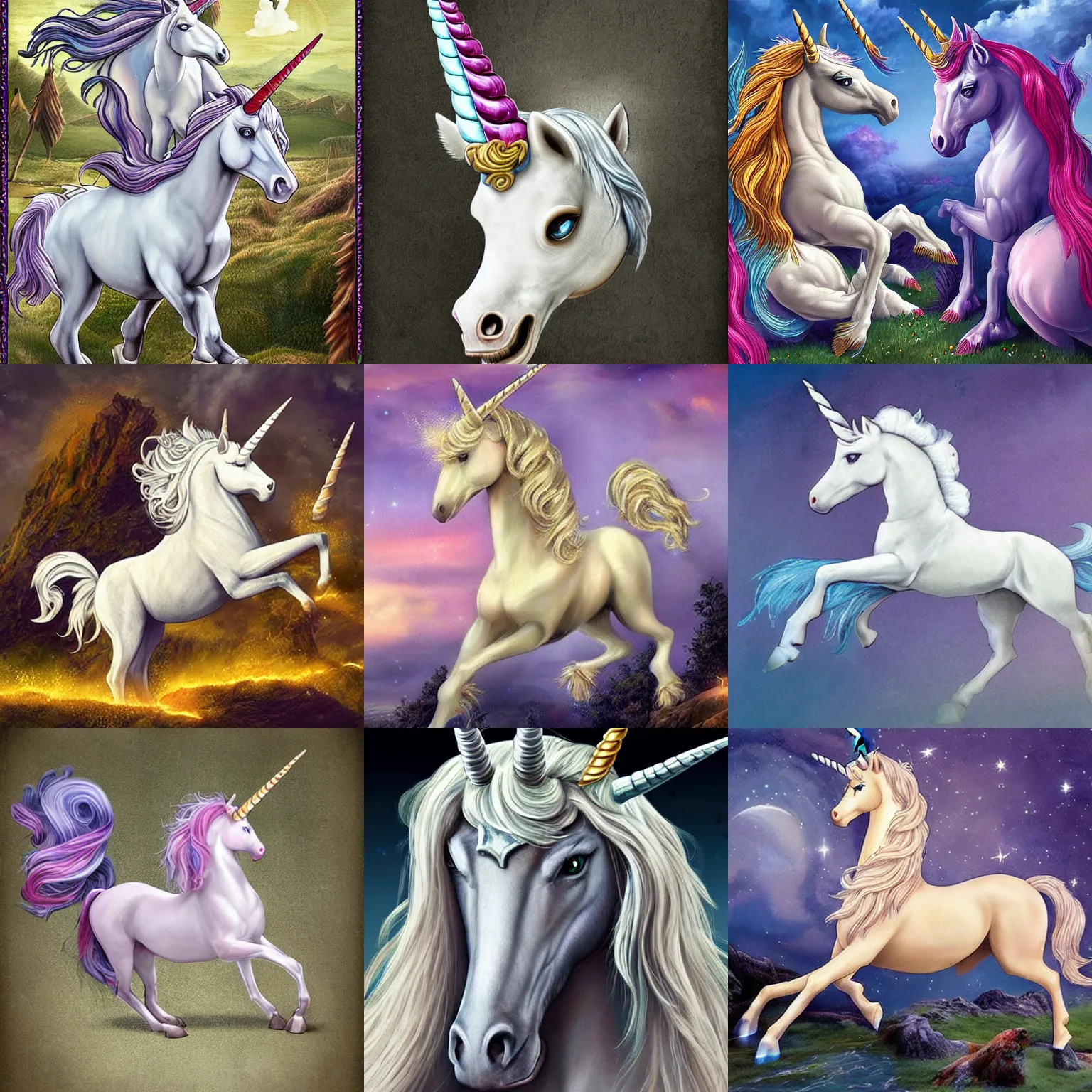 Prompt: very highly detailed realistic unicorn mythology