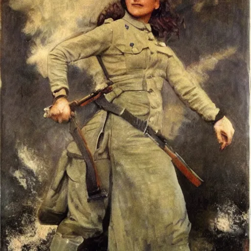 Image similar to ww 1 action heroine by alfred stevens