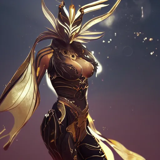 Image similar to highly detailed exquisite fanart, of a beautiful female warframe, elegant pose, epic cinematic shot, professional digital art, DeviantArt, high quality artstation, HD render