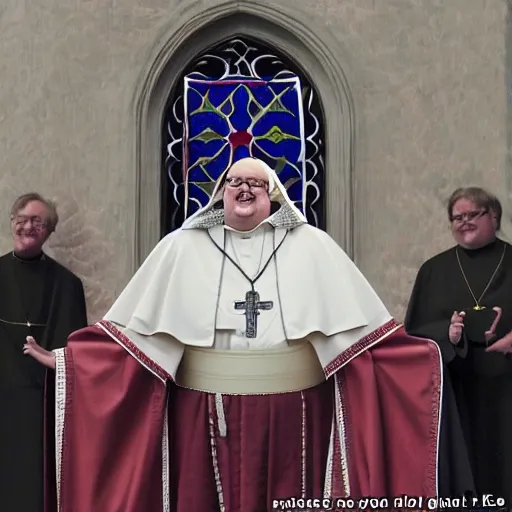 Image similar to gabe newell as a pope