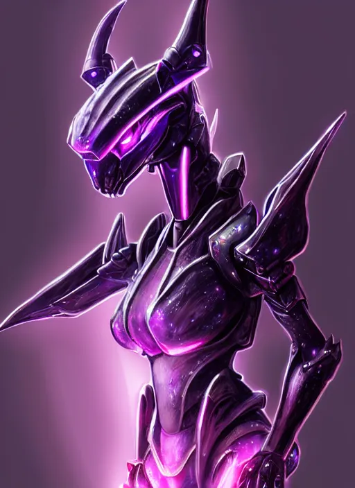 Image similar to cinematic goddess close shot, cosmic sized beautiful stunning elegant hot giant robot mecha female dragon, sharp cyborg dragon head, sharp metal ears, led glowing purple eyes, smooth fuschia skin, smooth silver armor, floating in space, epic proportions, epic scale, macro furry, furry art, dragon art, goddess art, giantess art, warframe fanart, furaffinity, octane