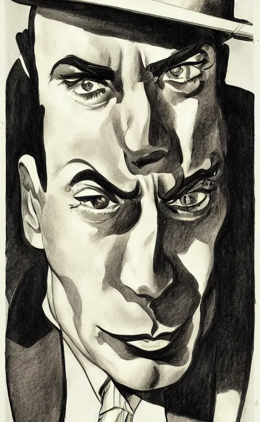 Image similar to buster keaton portrait drawn by john buscema, face and upper body focus, thin yet muscular acrobat, soft shading, watercolors, marvel comics high quality scan