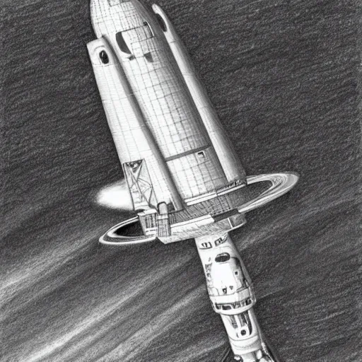 Prompt: voyager space craft realistic, pencil sketch