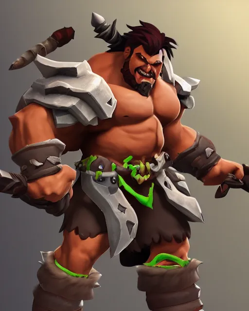 Image similar to hulking barbarian playable hero character in overwatch