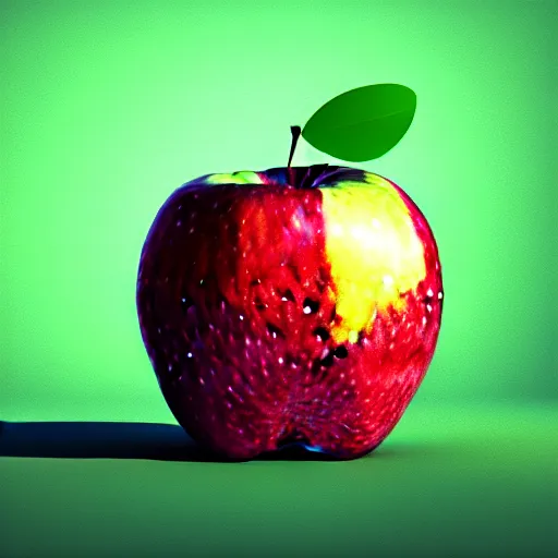 Image similar to an angry apple, photorealistic, realism, 4k