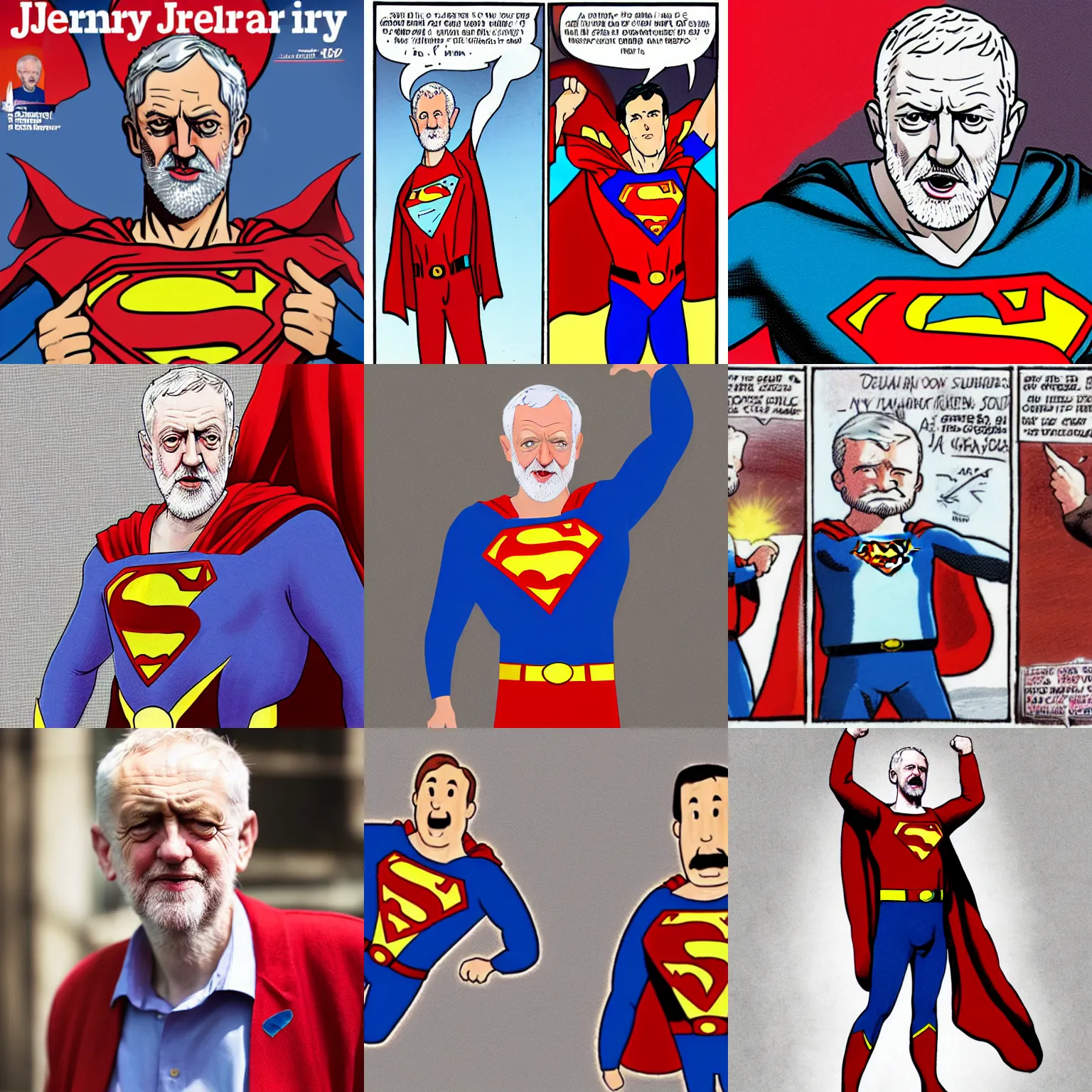 Prompt: Jeremy Corbyn as superman