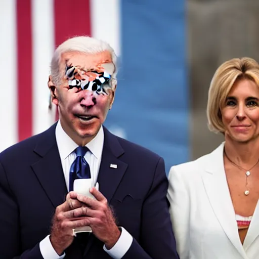 Prompt: joe biden as siamese twin