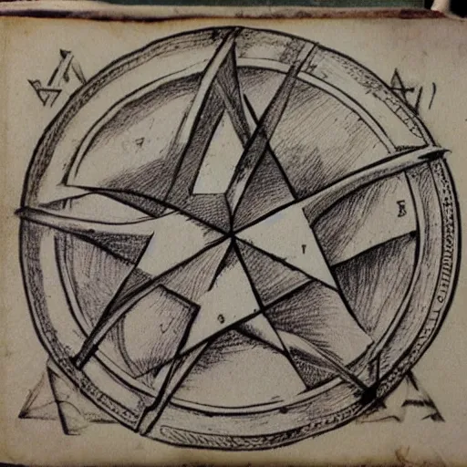 magic pentagram iconography old book vintage bible | Stable Diffusion ...