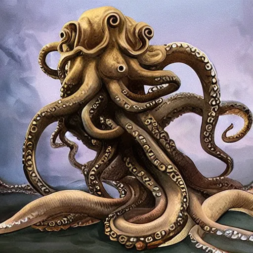 Image similar to giant medusa octopus chimera