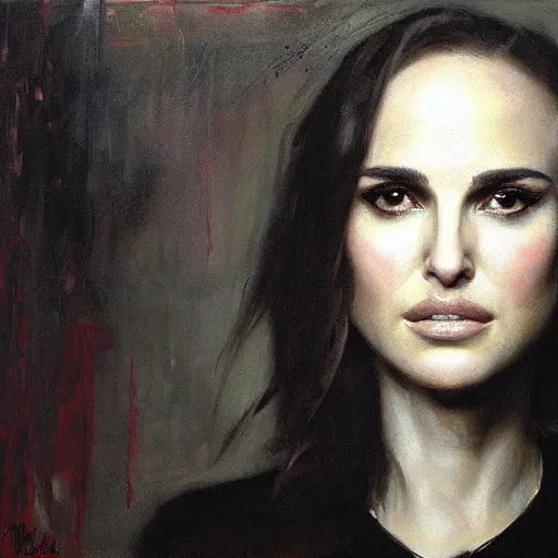 Prompt: portrait of natalie portman by jeremy mann