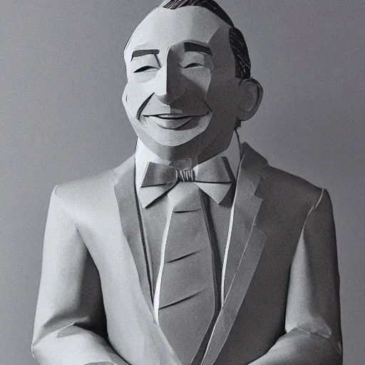 Image similar to a cut paper sculpture of walt disney