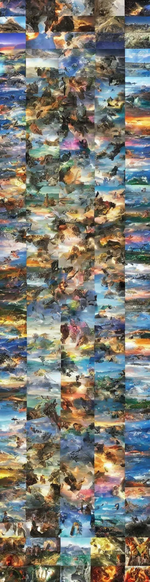Prompt: grid of 1 6 thumbnails each containing an image of the worlds most beautiful artwork