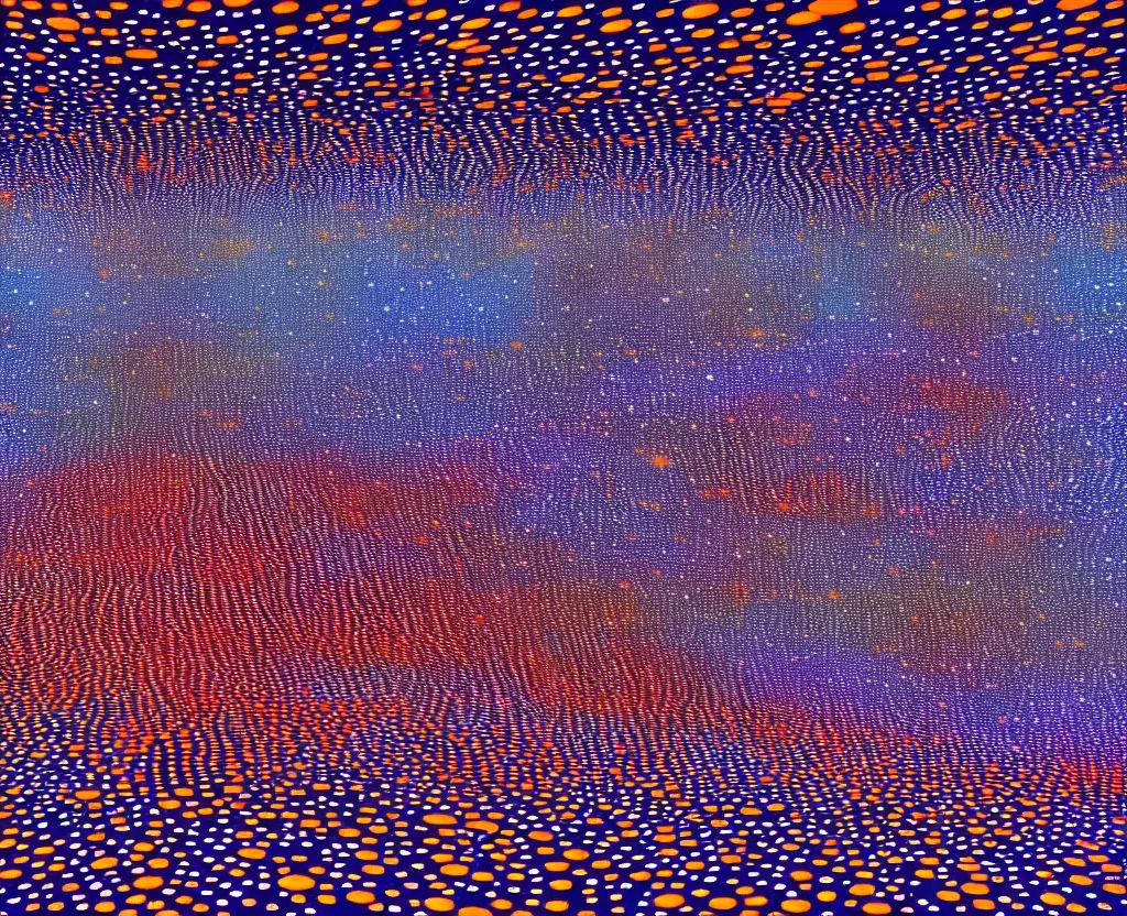 Image similar to halls of space, dream waves on the starfields by ben wanat and yayoi kusama ; fantasy ; scifi