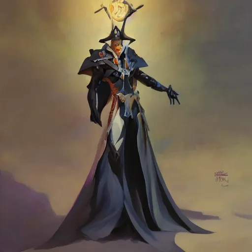 Image similar to greg manchess portrait painting of ainz ooal gown aka overloard overwatch character, medium shot, asymmetrical, profile picture, organic painting, sunny day, matte painting, bold shapes, hard edges, street art, trending on artstation, by huang guangjian and gil elvgren and sachin teng