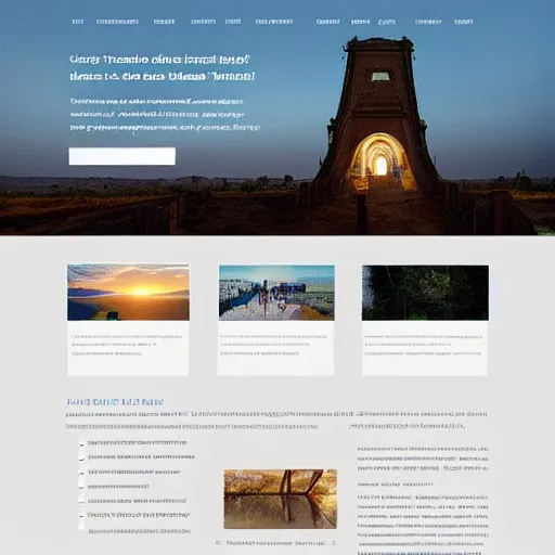 Prompt: design of the website of a traveler in light colors with photos