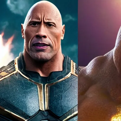 Image similar to Dwayne The Rock Johnson as Thanos