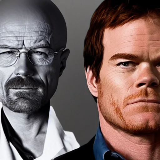 Image similar to walter white and dexter morgan hanging out together