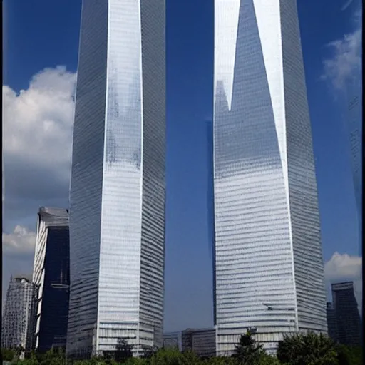 Image similar to the twin towers giant robots