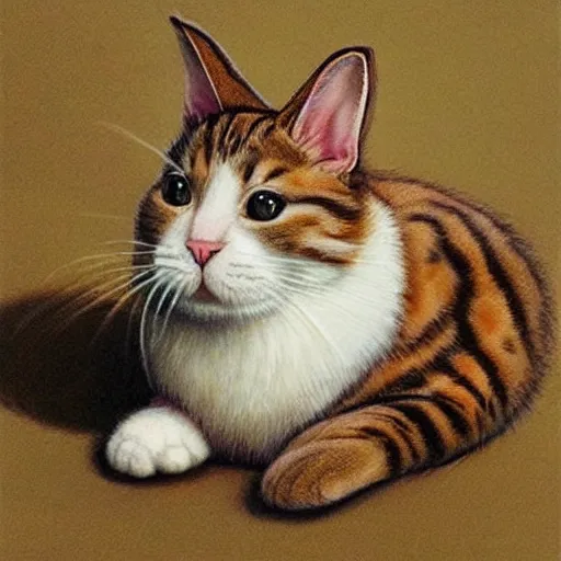 Prompt: cat bunny, realistic,very detail